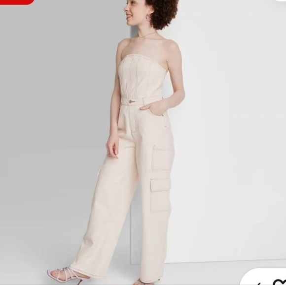 NWT Wild Fable Strapless Cargo Jumpsuit - Picture 3 of 8